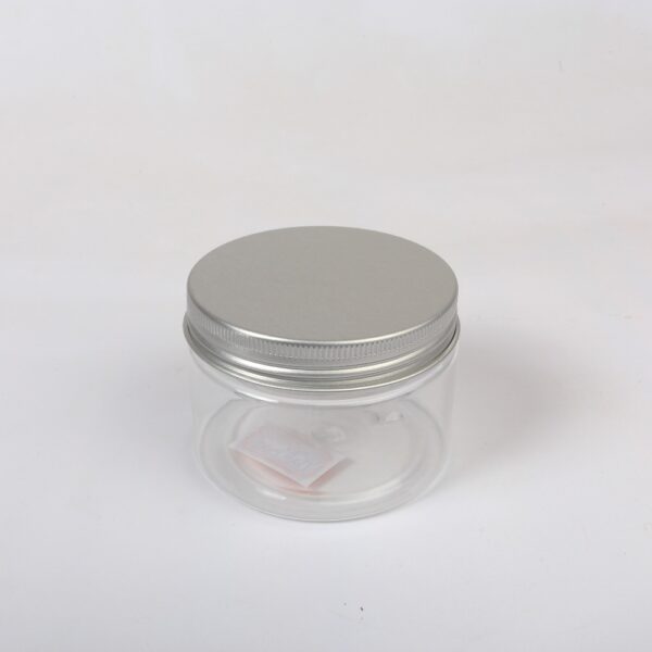 food grade plastic jar with silver aluminum lid 120ml